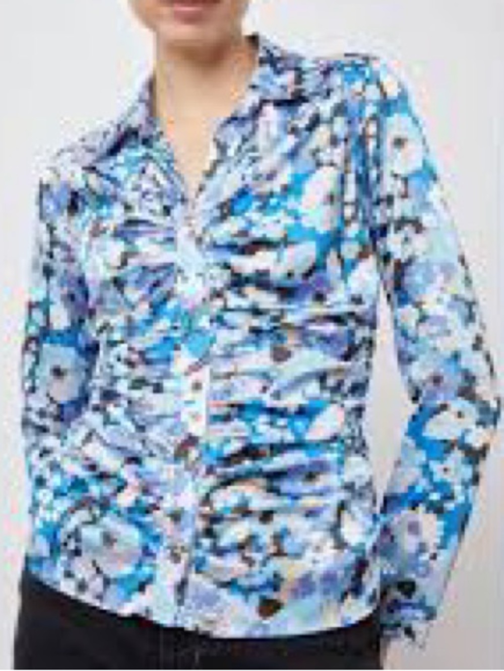 Rails Lisa Floral Ruched Button-Up Blouse in the Zinnia print.